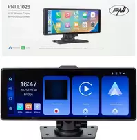 Automobilinis monitorius PNI L1026 10.26 colio, belaidis Carplay, navigacija, muzika, laisvų rankų įranga, „Bluetooth“, FM siųstuvas