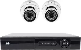 AHD vaizdo stebėjimo komplektas PNI House AHD880, 8 kanalų, 5MP – DVR/NVR ir 2 lauko kameros AHD25, 5MP, kupolinės, IP66