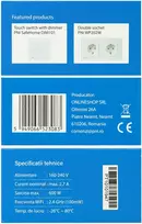 Išmanusis jungiklis PNI SafeHome PT101L WiFi jutiklinis, 10A, valdymas per „Tuya Smart“ programėlę, suderinamas su „Alexa“ ir „Google Assistant“ – su fazės laidu, be nulio