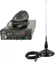CB radijo stoties komplektas PNI ESCORT CB 8024 ASQ + CB antena PNI ML145 su magnetu 145 / PL
