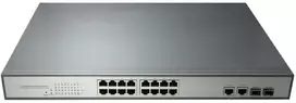 Šakotuvas POE komutatorius PNI SWPOE16 su 16 10/100Mbps prievadų ir 2 10/100/1000Mbps prievadais