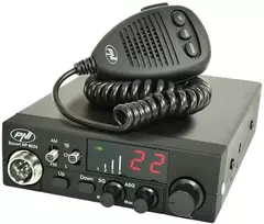 CB PNI ESCORT HP 8024 radijo stoties komplektas, 12V-24V ASQ + CB PNI S75 antena su kabeliu ir stacionariu laikikliu