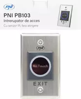Įleidžiamas praėjimo jungiklis PNI PB103, bekontaktis, NO/NC/COM, 12V/24V DC, būsenos LED, metalinis, 5 laidai