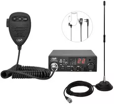 CB radijo stoties komplektas PNI ESCORT HP 8001L ASQ 4W 12V, 40 kanalų + CB antena PNI Extra 40 su magnetu, ilgis 45 cm, 30W