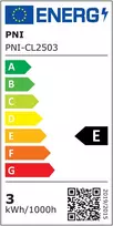 LED prožektorius PNI D-Light CL2503 3W, įleidžiamas, apvalus 9 cm, 6400K, 230V maitinimo šaltinis, 330 lm, šaltai balta spalva