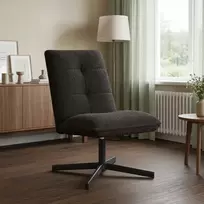 Fotelis Sukamasis krėslas Juoda Bouclé