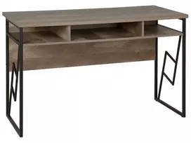 Rašomasis stalas FORRES, 120 × 60 cm, rudas ir juodas