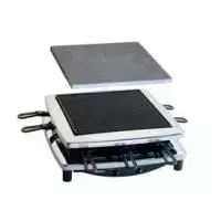 Steba RC 3 Plus Chrom raclette grilis su karšto akmens plokšte - 8 asmenims, 1400W, chromuotas