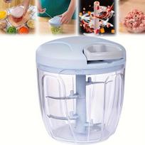 Rankinis maisto smulkintuvas, dangaus mėlynumo, 900 ml, 5 peiliukai, PET, virvelė