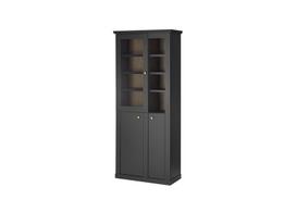 Vitrina Imv Lincoln, matinė juoda / ąžuolas