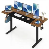 Elektriškai aukštį reguliuojantis stalas 160x60x72-118 cm rudos spalvos