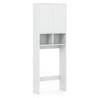 „Costway“ laisvai pastatoma tualeto lentyna su dvigubomis durelėmis, 2 lentynos, reguliuojamo aukščio vonios spintelė, 60x23x166