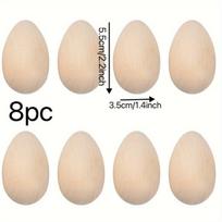 Mediniai kiaušiniai, 8pcs-5.5cm