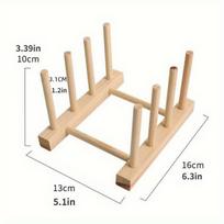 medinis virtuvės laikiklis, 4 stulpeliai 3 tinkleliai