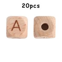 Medinės raidės rinkinys,  20PCS- W01-B-20