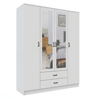 Spinta Mebelbos Kami 4d2s, 160x53,8x205,6 cm, balta