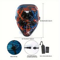 LED Helovino švytinti kaukė šventėms,  Violetinė žalia Kairė ir Dešinė