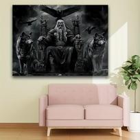 Vikingo Stiliaus Poliesterio Sienos Dekoras, 230*180cm/90.5*70.8inch