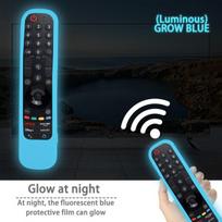 Apsauginis silikoninis nuotolinio pultelio dėklas.,  fluorescencinė mėlyna