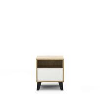 Spintelė prie lovos Mebelbos Borg 1s, 40x38,8x45,6 cm, ruda/balta