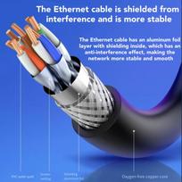 Aukštos spartos ekranizuotas Ethernet kabelis, 1M/3,3FT