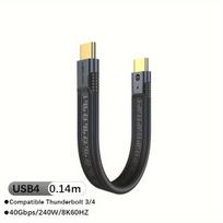 Žaibiškas USB 4 duomenų laidas 8K vaizdui,  Pilka