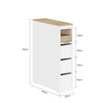 SoBuy Vonios Kambario Spintelė BZR54-K-W Balta 4 Ratukai 3 Stalčiai Lentyna 40 kg