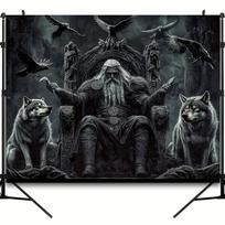 Vikingų Karalius ir Vilkai Gobelenas, 230*180cm/90.5*70.8inch