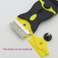 Ergonominis telefono ekrano klijų grandiklis, 1pc Yellow Scraper+Metal Blade