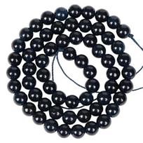 Natūralūs akmens karoliukai - juodas ir mėlynas turmalinas, 6mm-10mm., 6 mm (0,236 colio) apie 58 vnt