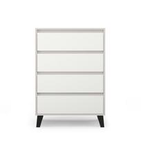 Komoda Mebelbos Borg 4s 70, 70x38,8x99,4 cm, balta/smėlio spalvos