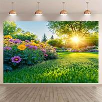 Pavasarinis sodo poliesterinis reklaminis transparantas, 130*150cm/51inch×59inch