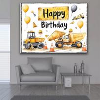 Statybinė Gimtadienio Dekoracija Fone, 210*150cm/82.6*59inch