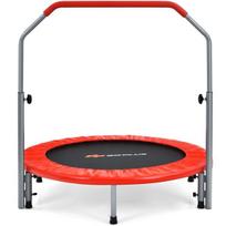 Costway Ø101 cm sulankstomas mini batutas su reguliuojamo aukščio rankena fitneso batutas raudonas