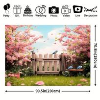 Sodo Tvora Su Paukščiais ir Gėlėmis, 180*230cm/70.8×90.5inch