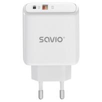 Įkroviklis - Savio tinklo adapteris - LA-12 - universalus baltas mobilųjį įrenginį įkroviklis Greitas įkrovimas Vidaus