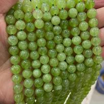 Natūralūs alyvuogių žali peridoto kristalo karoliukai papuošalų kūrimui., 8 mm / 0,31 colio