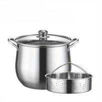 nerūdijančio plieno sultinio puodas,  Puodas + garintuvas 24cm (7L)