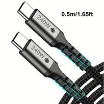 240W USB C įkrovimo laidas, 0.5m/1.65ft