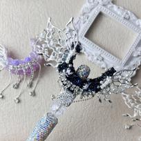 Elegantiškų kristalų karoliukų ir žavesio rinkinys rašikliams,  Violetinis rinkinys
