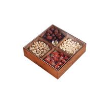 medinė saldainių lėkštė, 4 grotelės (24 * 24 cm)