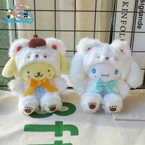 Kawaii Sanrio Pūkuotas Raktų Pakabukas - Kuromi ir Cinnamoroll, Žieminis cinamono šuo
