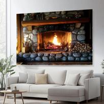 Užmiesčio židinio fonas iš poliesterio, 51 colių * 59 colių / 130 cm * 150 cm