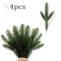 Dirbtinės pušies šakelės su snaigėmis, pine needles-24pcs