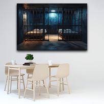 Retro kalėjimo kameros fonas vakarėliams, 230*180cm/90.5*70.8inch