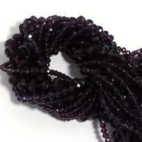 1 Gija Lingsai Giliai Violetinės Skaidrios Abako Karoliukai, 6x4 mm (apie 38 cm ilgio)