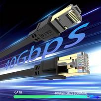 Plokščias Ethernet tinklo kabelis RJ45 40Gbps, 10 mln