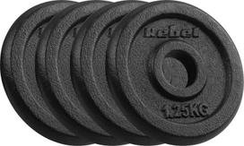 Ketaus svorio diskų rinkinys Rebel Active 4 x 1,25 kg (31 mm), juodas