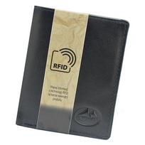 EL FORREST vyriška odinė kortelių ir dokumentų dėklas, vertikalus, su RFID apsauga, Juoda