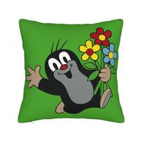 Printing The Little Mole Krtek Carrot Pillowcase Polyester Cushion Cover Decoration Cartoon Throw Pillow Case Cover Chair Square 50cm x 50cm black